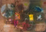 Louis Maqhubela, Figure with Animals, pastel on paper