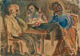 Lippy (Israel-Isaac) Lipshitz, Meeting at a Table, monotype on paper