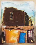 Kagiso Patrick Mautloa, Township Scene, mixed media on wood panel