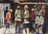 Maintenance by Sam Nhlengethwa, lithograph on paper, sold May 2023