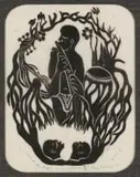 Solomon Roy Ndinisa, Music with Power, linocut on paper