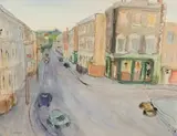 Street Scene by Maud Sumner, watercolour on paper, sold May 2023