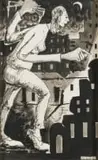Fred Page, Figure at Night, ink on artist's board