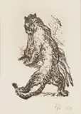 Fritz Krampe, Leopard, lithograph on paper