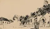 Harry Stratford Caldecott, Dutch Reformed Church, ink on paper
