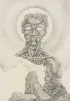 Fikile Magadlela, Saint, ink and pencil on paper