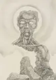 Fikile Magadlela, Saint, ink and pencil on paper