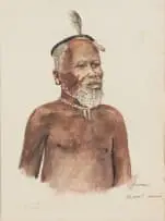Simoni Mnguni, Ndongeni, watercolour on paper