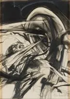 Explosive Force by Nils Burwitz, pencil and ink on paper, offered May 2023