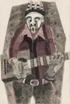 Vincent Baloyi, Guitarist, pen and ink on paper
