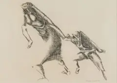 Ezrom Legae, Mother and Child, pencil on paper