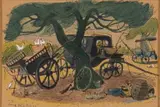 Leng Dixon, Wagon and Coach, watercolour on paper