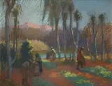 George Salisbury Smithard, Harvesting, chalk pastel on artist's board