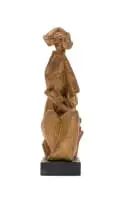 Zoltan Borbereki, Seated Woman, fired ceramic on a wooden base