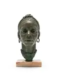 Rhona Stern, Portrait of a Woman, bronze with green patina on a marble base