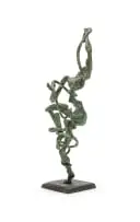 Figure with a Snake by Coert Laurens Steynberg, bronze with green patina, sold May 2023