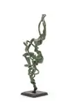 Coert Laurens Steynberg, Figure with a Snake, bronze with green patina