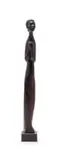 Michael Gagashe Zondi, Standing Figure, carved wood with brown patina