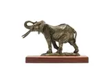 Arend Eloff, Elephant, resin with bronze dust on a wooden base