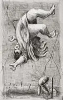 William Kentridge, Levitation, hardground etching, mezzotint and aquatint on paper