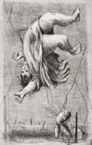 William Kentridge, Levitation, hardground etching, mezzotint and aquatint on paper