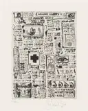 William Kentridge, Nose 5 - The Reputation of a Newspaper, from Suite of Thirty Etchings of Nose, sugar-lift aquatint on paper