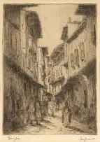 Hugo Naude, Zanzibar, etching on paper