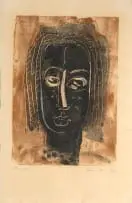 Irma Stern, Face, monotype on paper