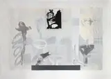 Mimmo Paladino, Abstract, screenprint, etching and carborundum on rice paper, mounted on gauze
