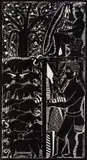 John Muafangejo, A Jealousy Man, linocut on paper