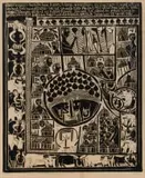 John Muafangejo, Muafengejo's Kraal, linocut on paper