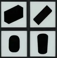 Jeremy Wafer, Shapes, four, enamel paint on glass