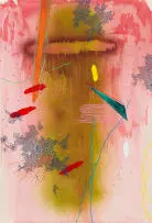 Abstract Composition by Mongezi Ncaphayi, watercolour, ink and acrylic on paper, sold Jun 2023
