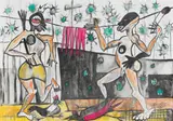 Blessing Ngobeni, Figures with Birds