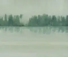 Jake Aikman, Lake Shoreline, oil on board