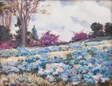 Hugo Naude, Blossom, oil on card