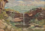 Erich Mayer, Waterfall, Paardebergkrans, Cape Province, oil on paper laid down on board
