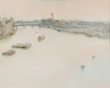 Maud Sumner, The Thames, watercolour on paper