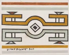 Untitled (Ndebele Patterns) by Esther Mahlangu, acrylic and earth on artist's board, sold Jun 2023