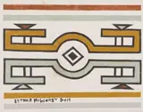 Untitled (Ndebele Patterns) by Esther Mahlangu, acrylic and earth on artist's board, sold Jun 2023