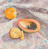 Jane Wiles, Paw Paw and Orange, watercolour on paper