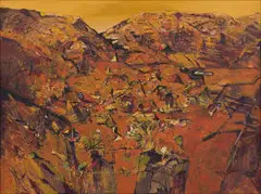 Nico Roos, Abstract Landscape, oil on canvas