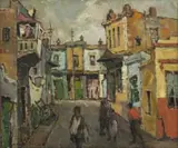 Alexander Rose-Innes, Street Scene with Figures, oil on canvas