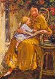 On Mother's Lap by Adriaan Boshoff, oil on canvas laid down on board, offered Jun 2023
