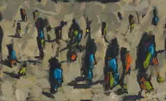Asanda Dredunik Kupa, Abstract Figures, oil on canvas