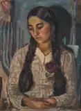 Maud Sumner, Sainte Bernadette, oil on canvas