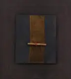 Hannes Harrs, Abstract Composition with Nails, mixed media on canvas board in the artist's frame