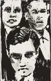 Act III scene 1 by William Kentridge, linocut on paper with hand-colouring, sold Jun 2023