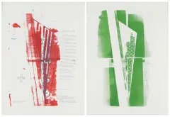 Neil le Roux, Bramble Fountain G and Text, Bramble Fountain RB & Text, two, colour screenprint on paper