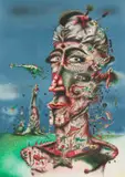 Norman Catherine, Self-Portrait, offset lithograph on paper